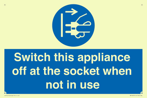 Switch this appliance off at the socket when not in use
